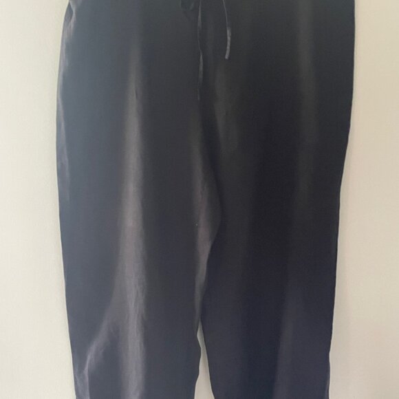 EILEEN FISHER Women's L 100% Irish Linen Wide-Leg High-Rise Cropped Pants - Picture 3 of 16